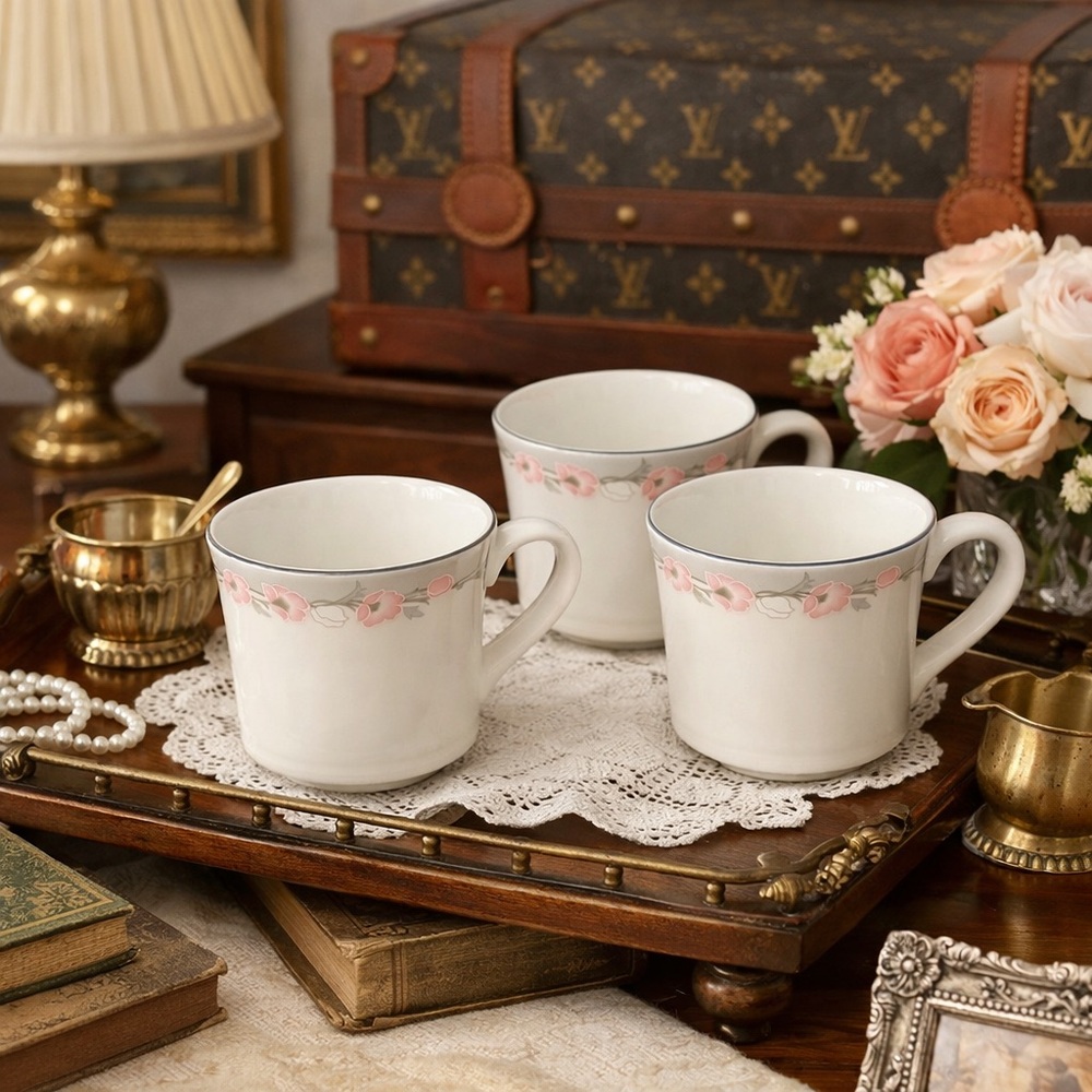 Vintage Royal Doulton Coffee Cups – Park Lane Pattern (c.1986) Made in England